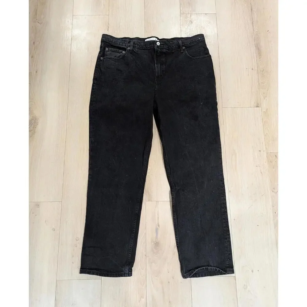 Womens Abercrombie & Fitch 90s Straight Ultra High Rise Black‎ Jeans Size 34/18R